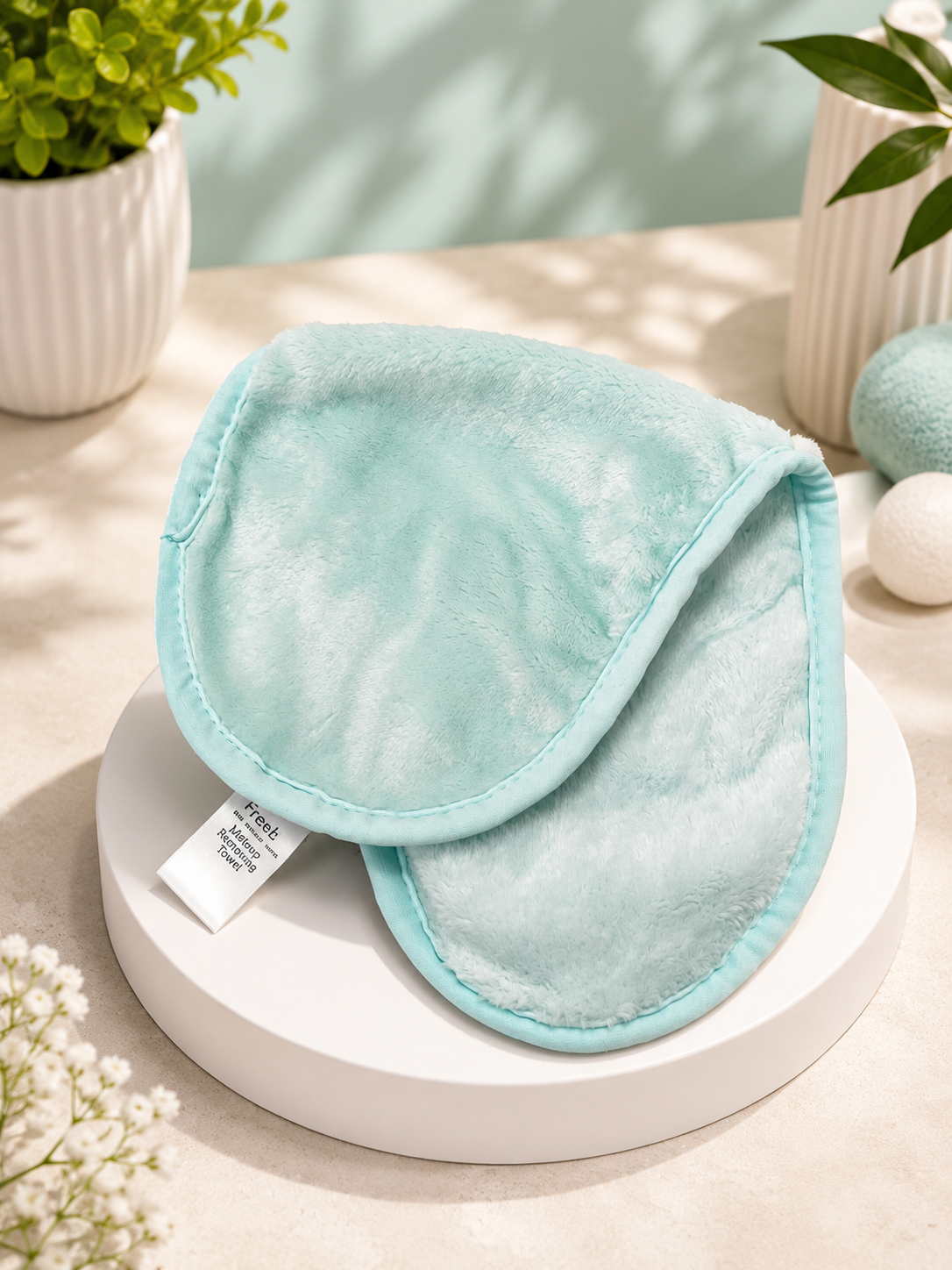 1Pc Random Color Soft Plush Makeup Removing Towel – Double-Sided Facial Cleansing Cloth