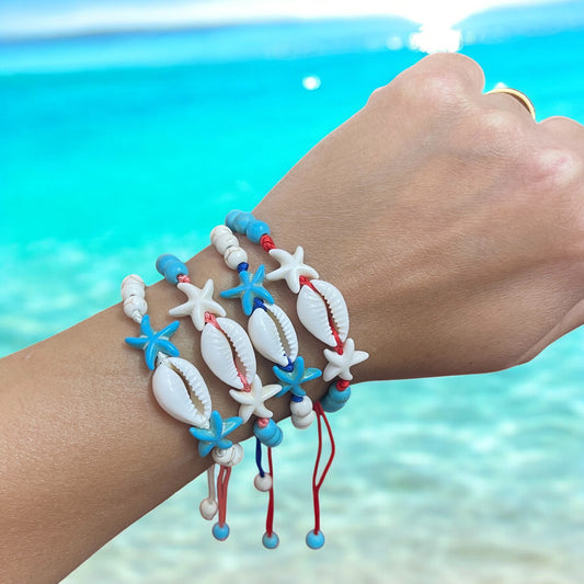 1pc Simple & Versatile Shell & Starfish Decor Elastic Bracelet Suitable For Women