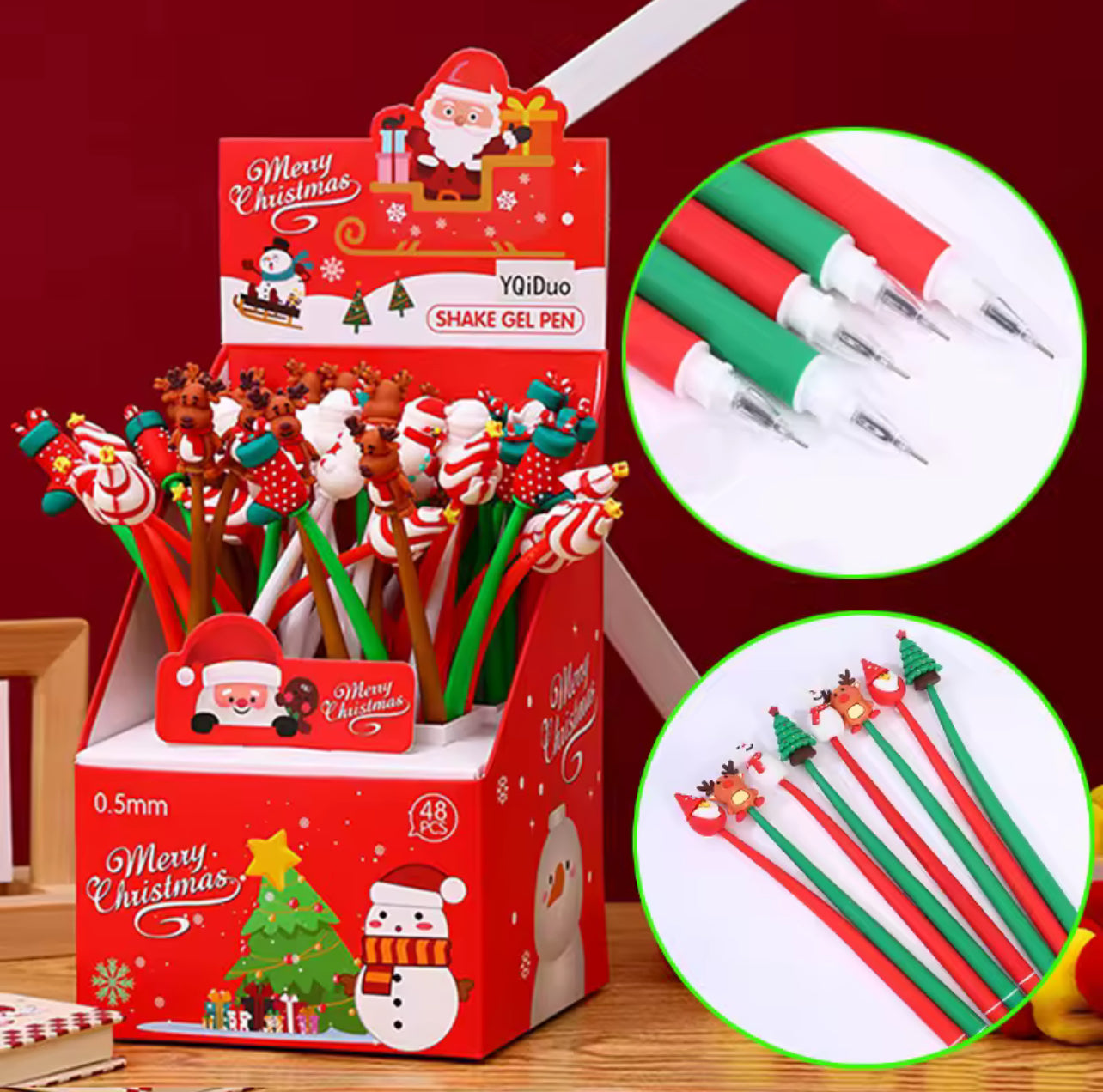 Cartoon Gel Pen Children Elk Snowman Santa Claus Party Gifts Christmas Gifts School Prizes New Year Present