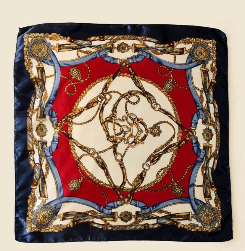 Chain print bandana for outdoor wear and travel