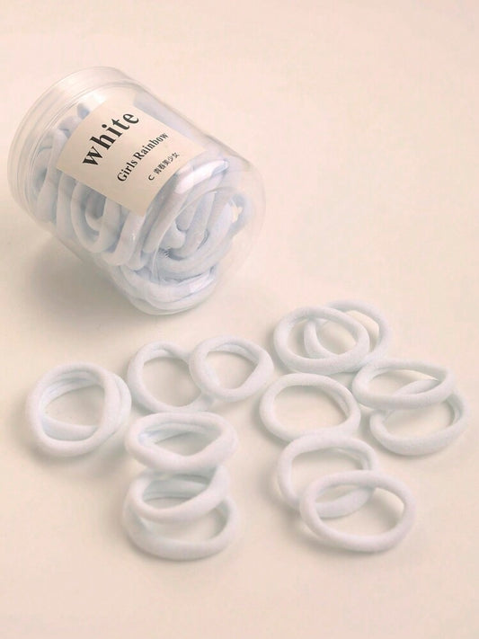 50pcs/Pack Basic High Elasticity Hair Ties For Women, Ponytail Holders Casual Hair Rubber Bands Hair Rope