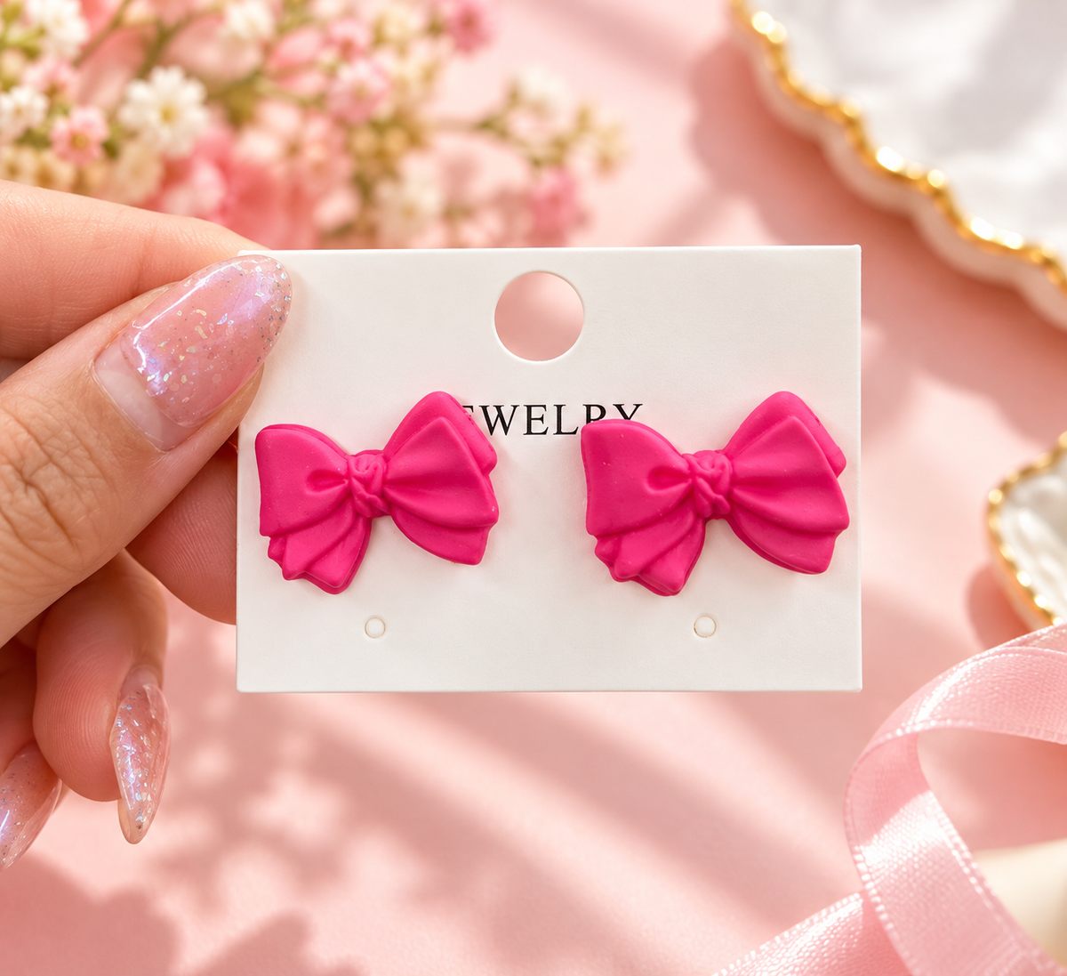 Colorful Bow Stud Earrings – Multiple Colors