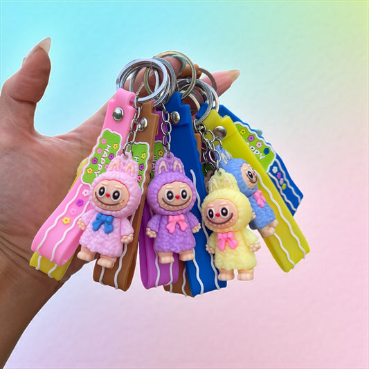 1Pc Labuba Keychain Cute Doll Wristlet Accessories Key Chain Bag Charm Gift for Women Mobile phone pendant/lanyard