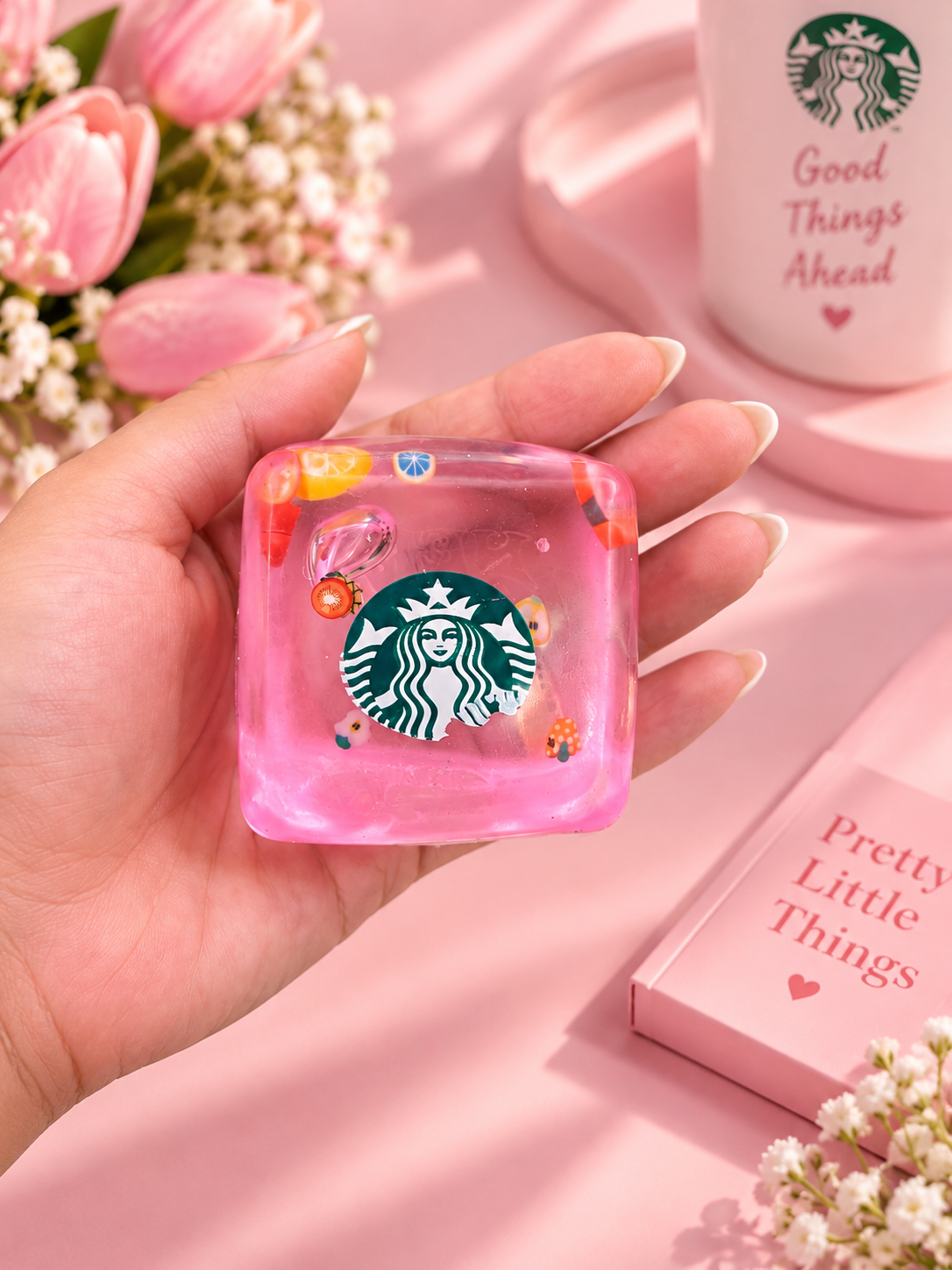 Starbucks Strawberry Acai Squishy Ice Cube – Fruit Filled Sensory Toy175