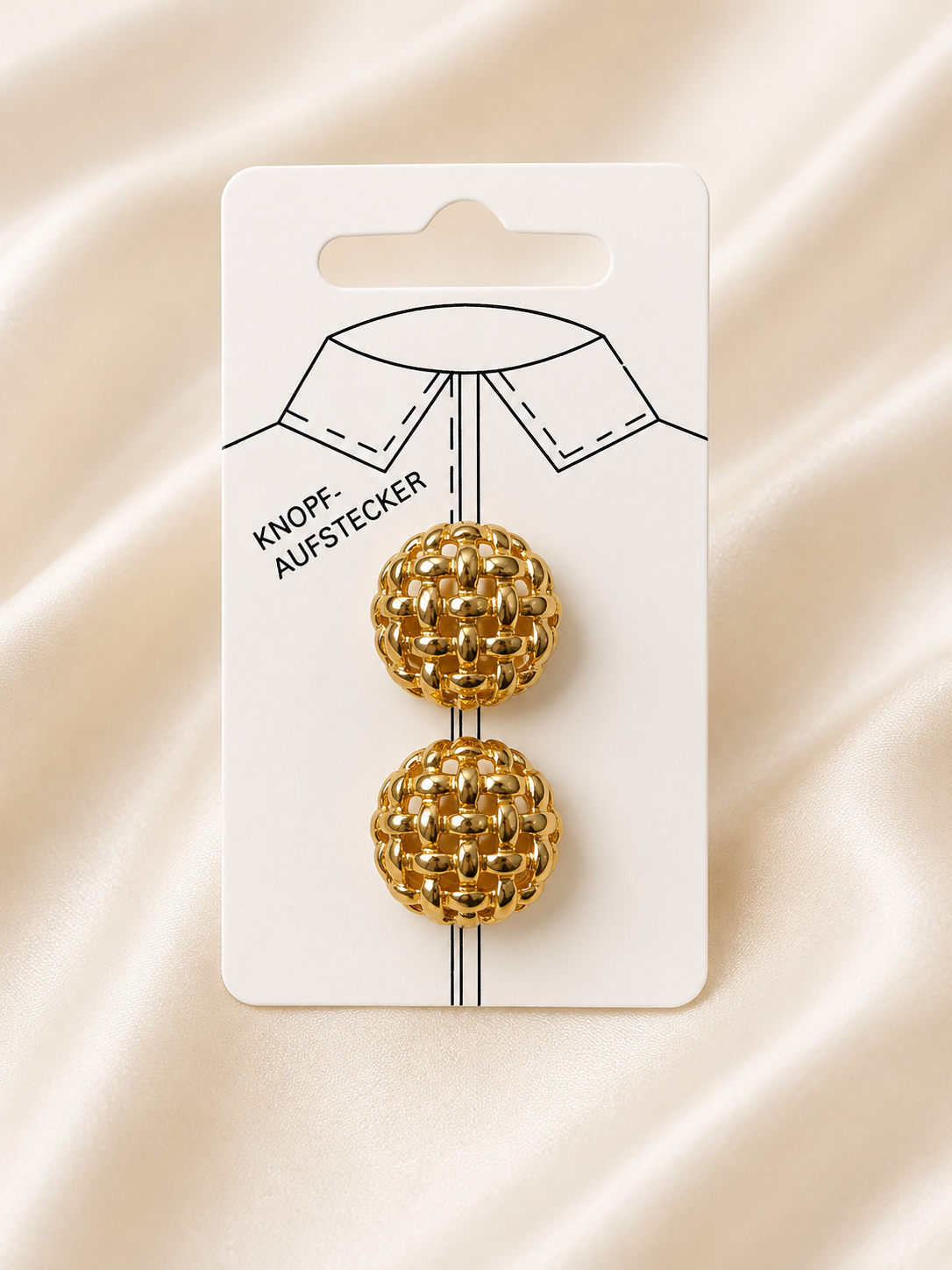 2PCs Luxury Gold Woven Button Covers Set
