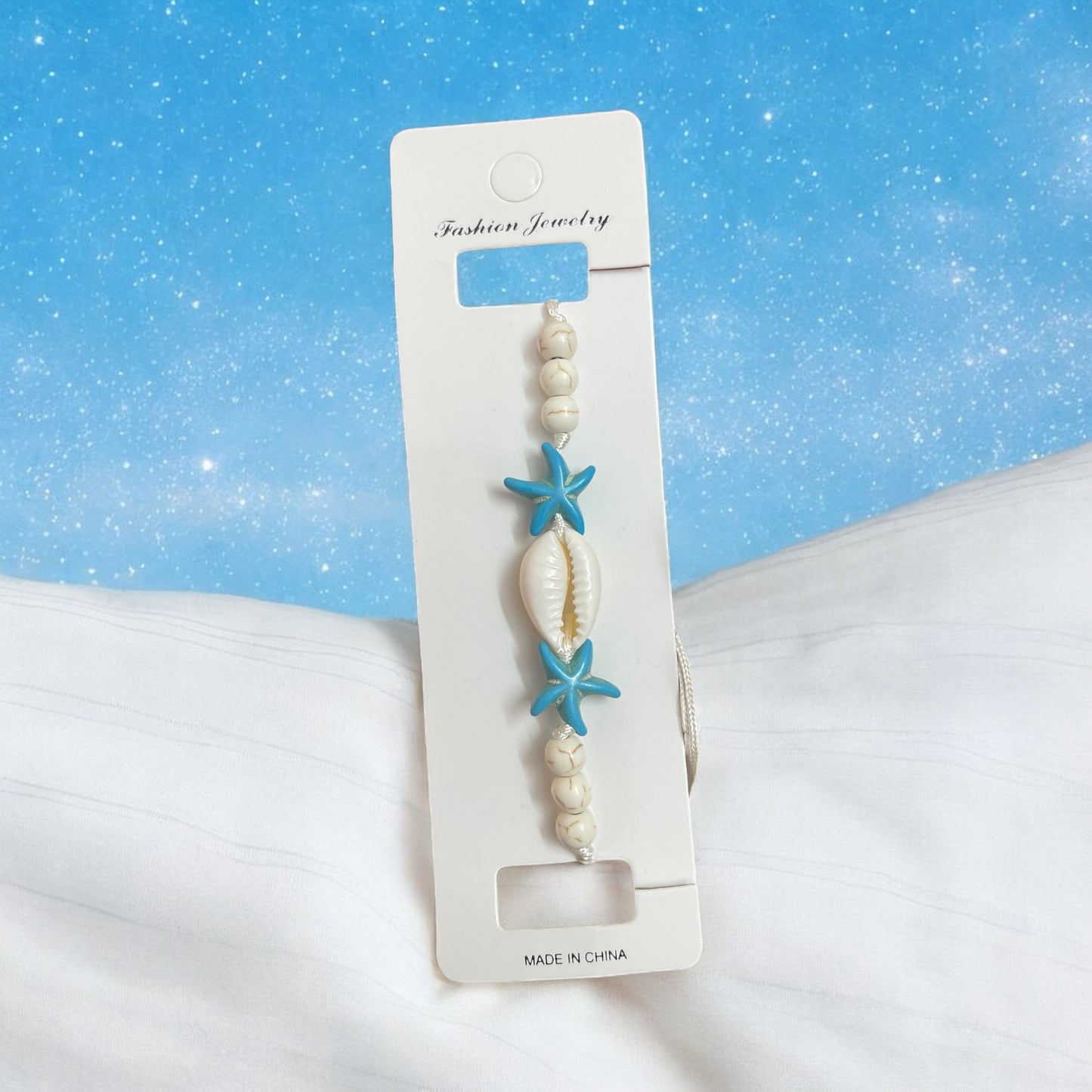 1pc Simple & Versatile Shell & Starfish Decor Elastic Bracelet Suitable For Women