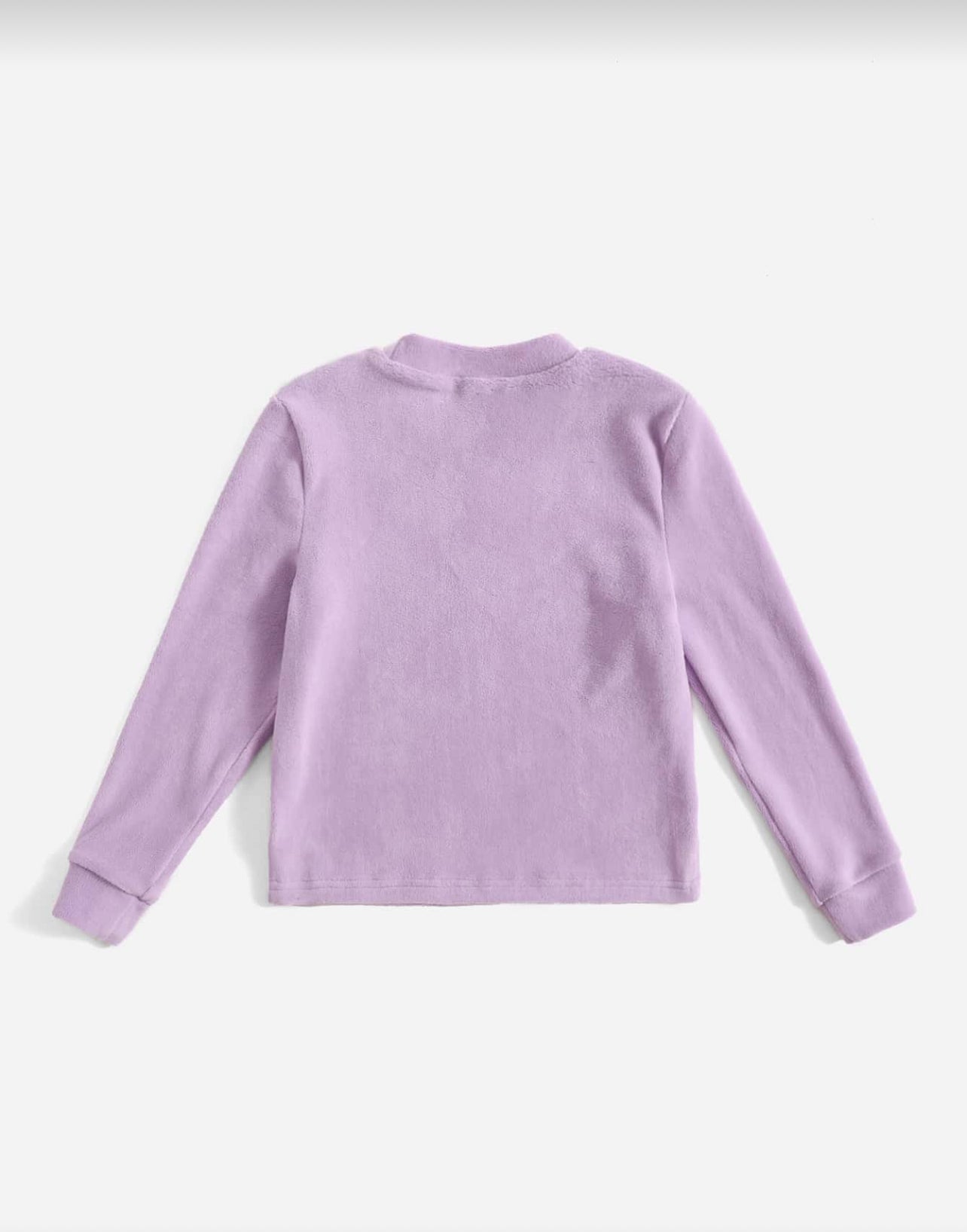 SHEIN Girls Solid Flannel Lounge Top - 5Y