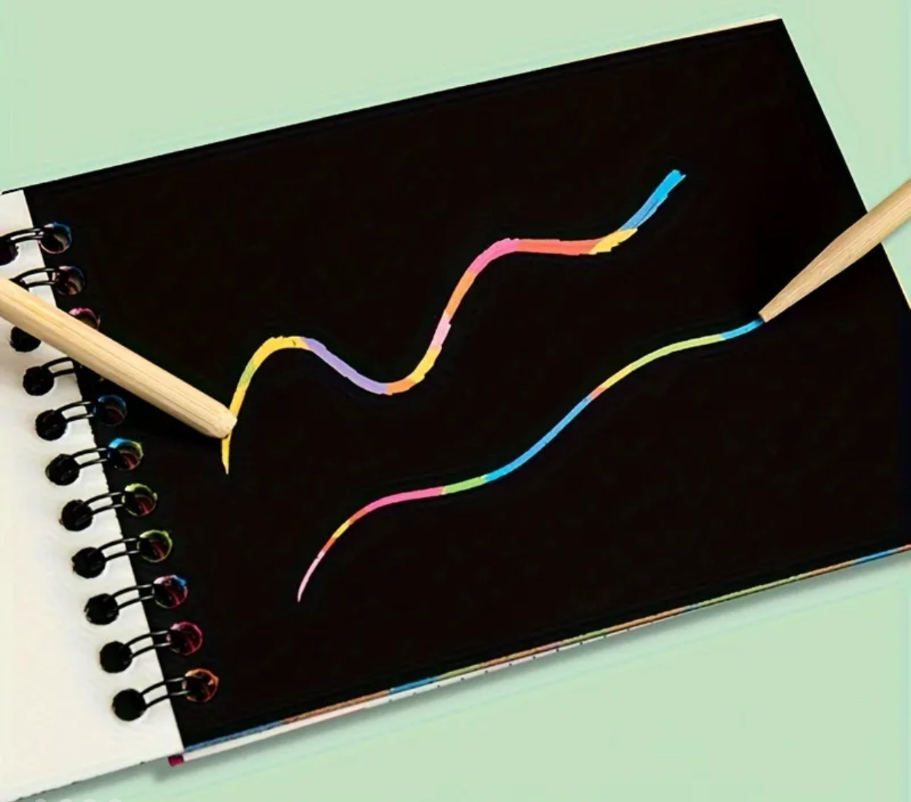 Colorful Magic Scratch Art Notebook – 12 Sheets with Scratch Pens