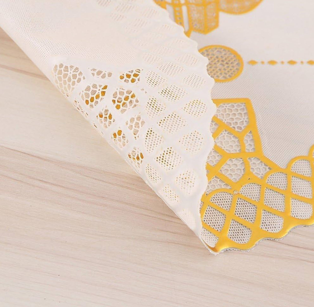 1PC Ramadan Mubarak Placemat – Gold Embroidered Round & Rectangle Table Mat