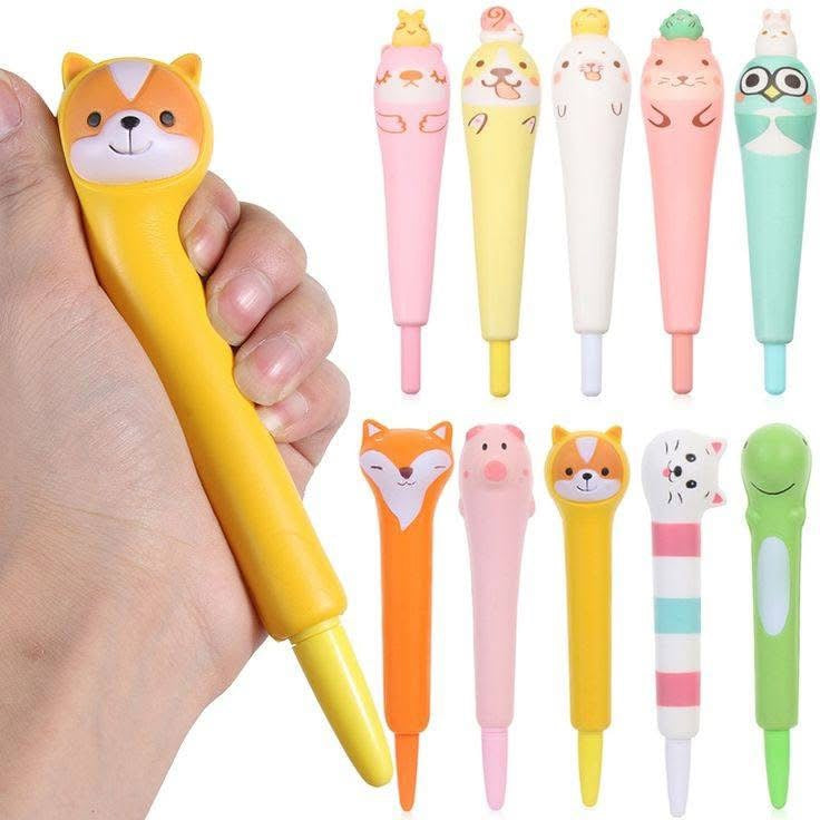 1Pcs Cute Soft Gel Pen Kawaii Decompression Pen Stationery Office School Supply Lovely Cartoon Pen Sponge Slow Rebound Gel Pen