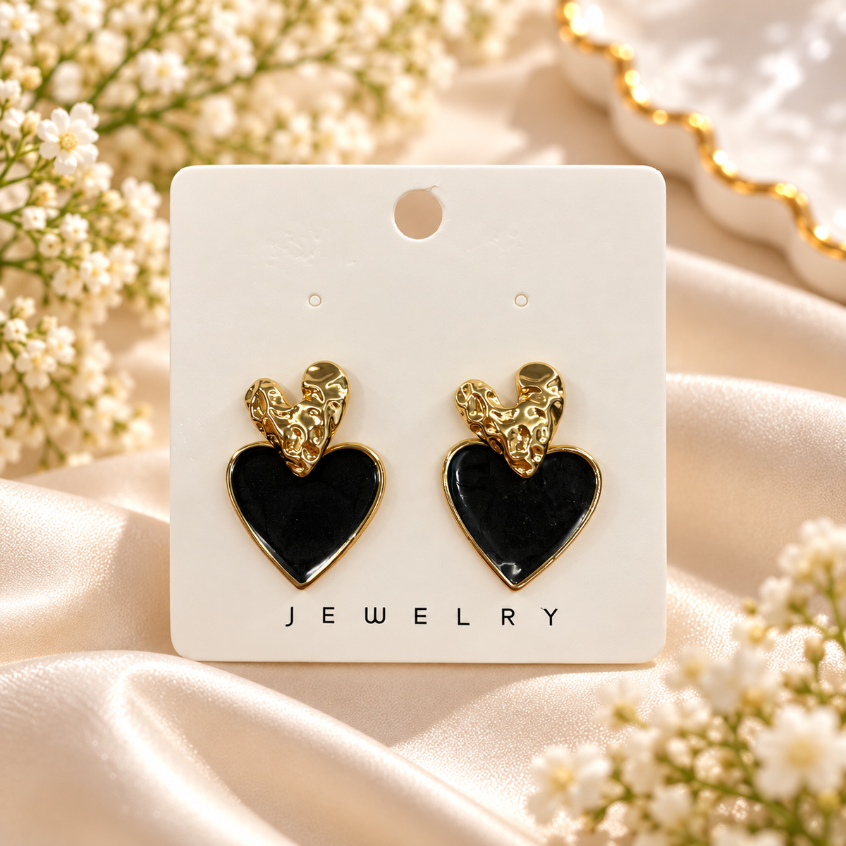 Double Style Heart & Bow Alloy Earrings – 2 Elegant Designs