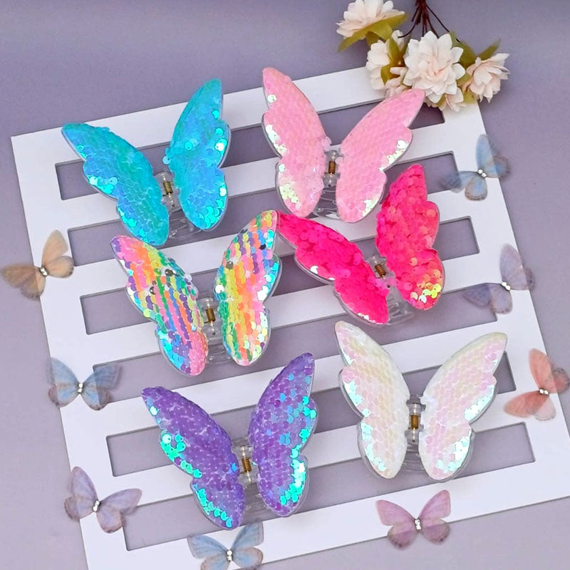 Sequin Butterfly Hair Claw Clip