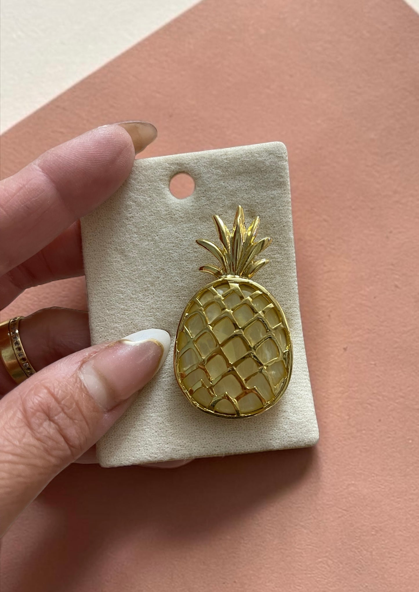 Golden Pineapple Pearl Brooch
