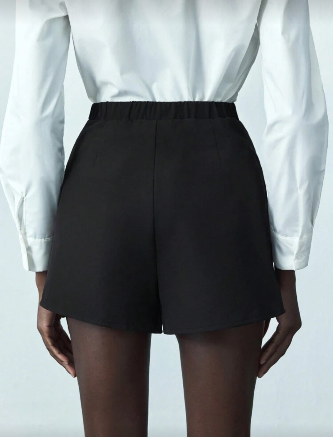 Shein Maija Women's Black Rhinestone Design Modern Urban Versatile High Waist A-Line Shorts - XL