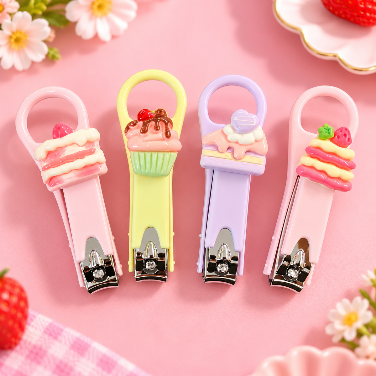 Cute Dessert Nail Clippers – Pastel Colors & Kawaii Cake Designs
