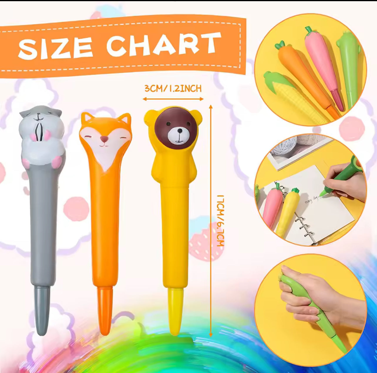 1Pcs Cute Soft Gel Pen Kawaii Decompression Pen Stationery Office School Supply Lovely Cartoon Pen Sponge Slow Rebound Gel Pen