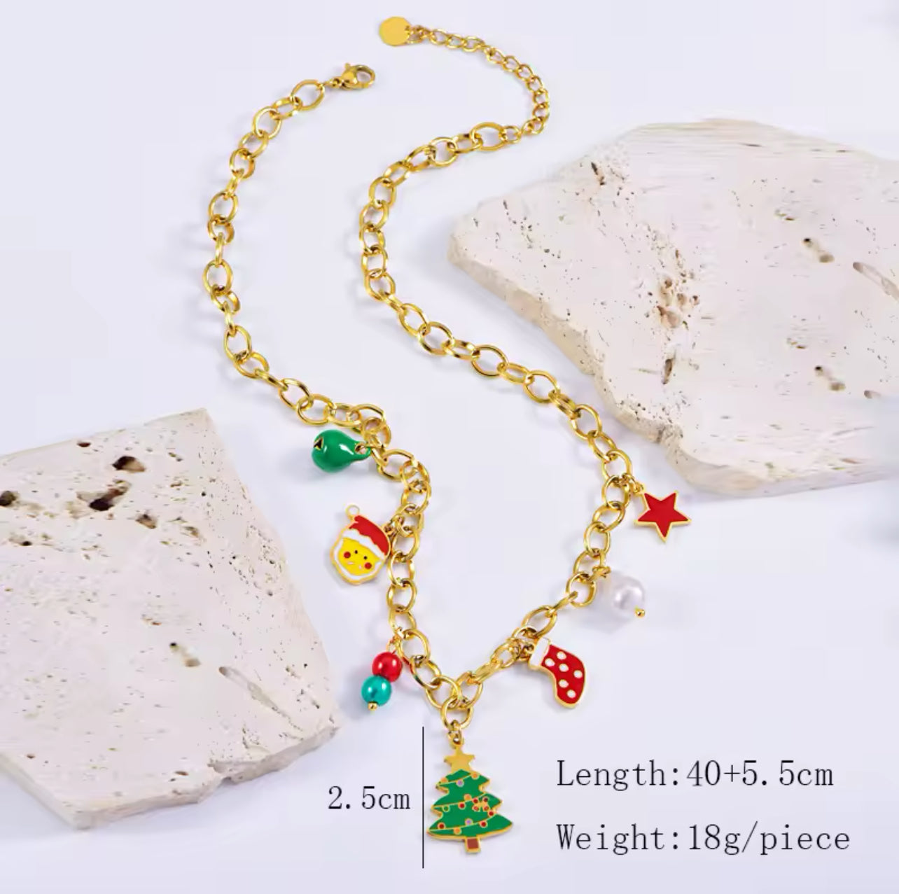 316L Stainless Steel Christmas Tree P.endant Necklace For Women Fashion Dangle Neck Chain Jewelry Lady Christmas Gifts