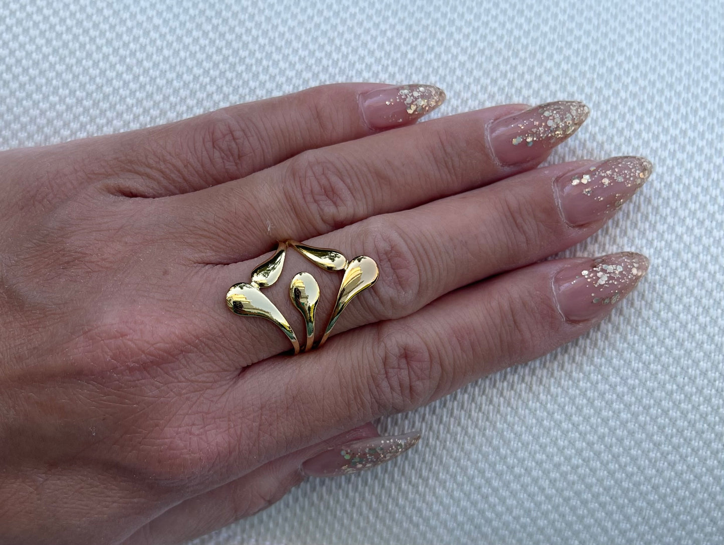 Trendy Gold Color Stainless Steel Ring for Women Bohemian Shell Starfish Conch Flower Butterfly Heart Ring Party Jewelry Gift