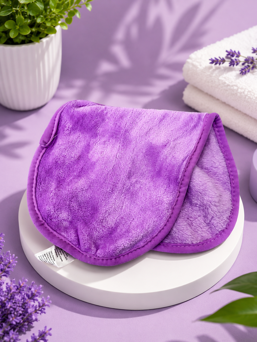 1Pc Random Color Soft Plush Makeup Removing Towel – Double-Sided Facial Cleansing Cloth