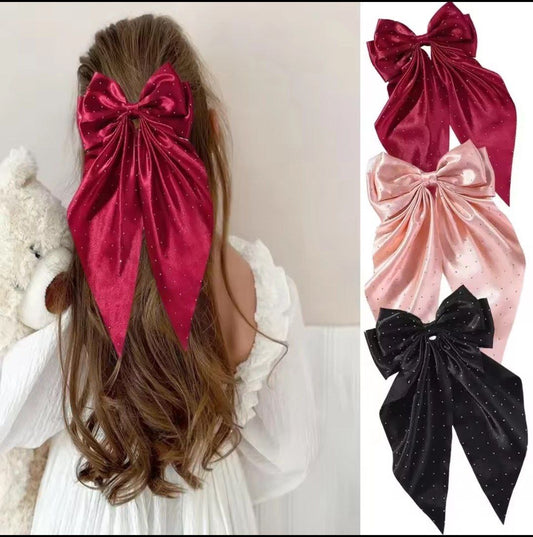 Woman Girls New Bowknot Streamer Hairpin Chiffon Ribbon Barrette Bow Back Head Spring Clip Headwear Fashion Hair Accessories Advertise