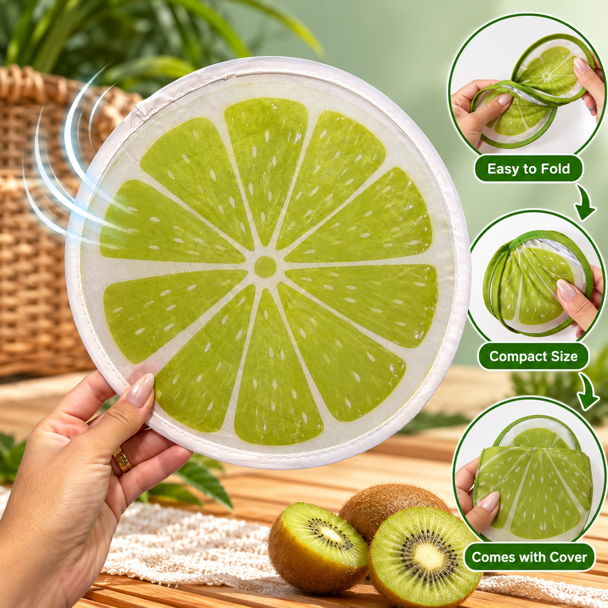 Foldable Summer Hand Fan – Colorful Fruit & Tropical Designs