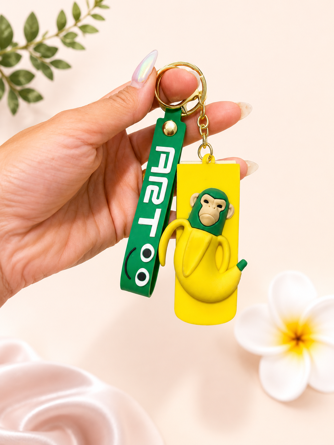 Cute Cartoon Character Keychain with Mini Comb & Mirror