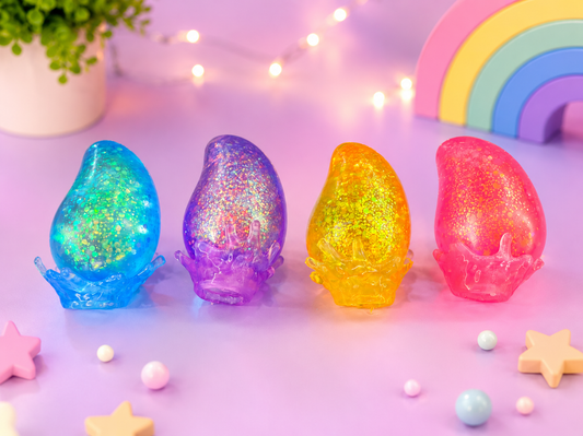 Glittery Egg Squishy Sensory Toy – Super Soft Squeeze Toy