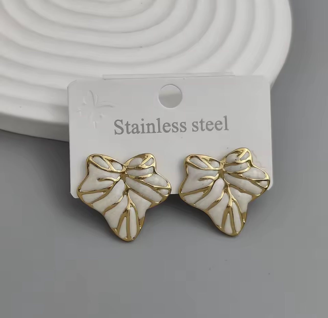 Charming Maple Leaf Colorful Enamel 18K Women's Earrings, Waterproof and Fading Stainless Steel, Wedding Party Gift