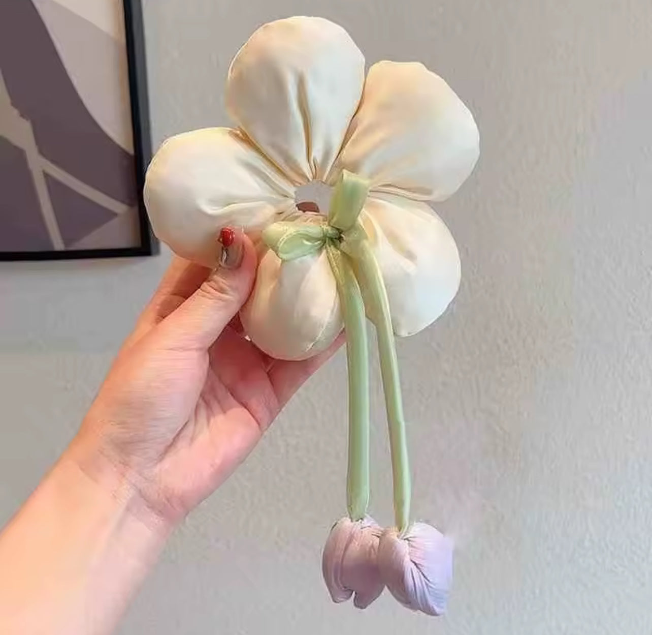 Cute Sponge Tulip Flower Scrunchie For Girls Sweet Hair Band Rubber Band Hair Tie Lovely Hair Accessories