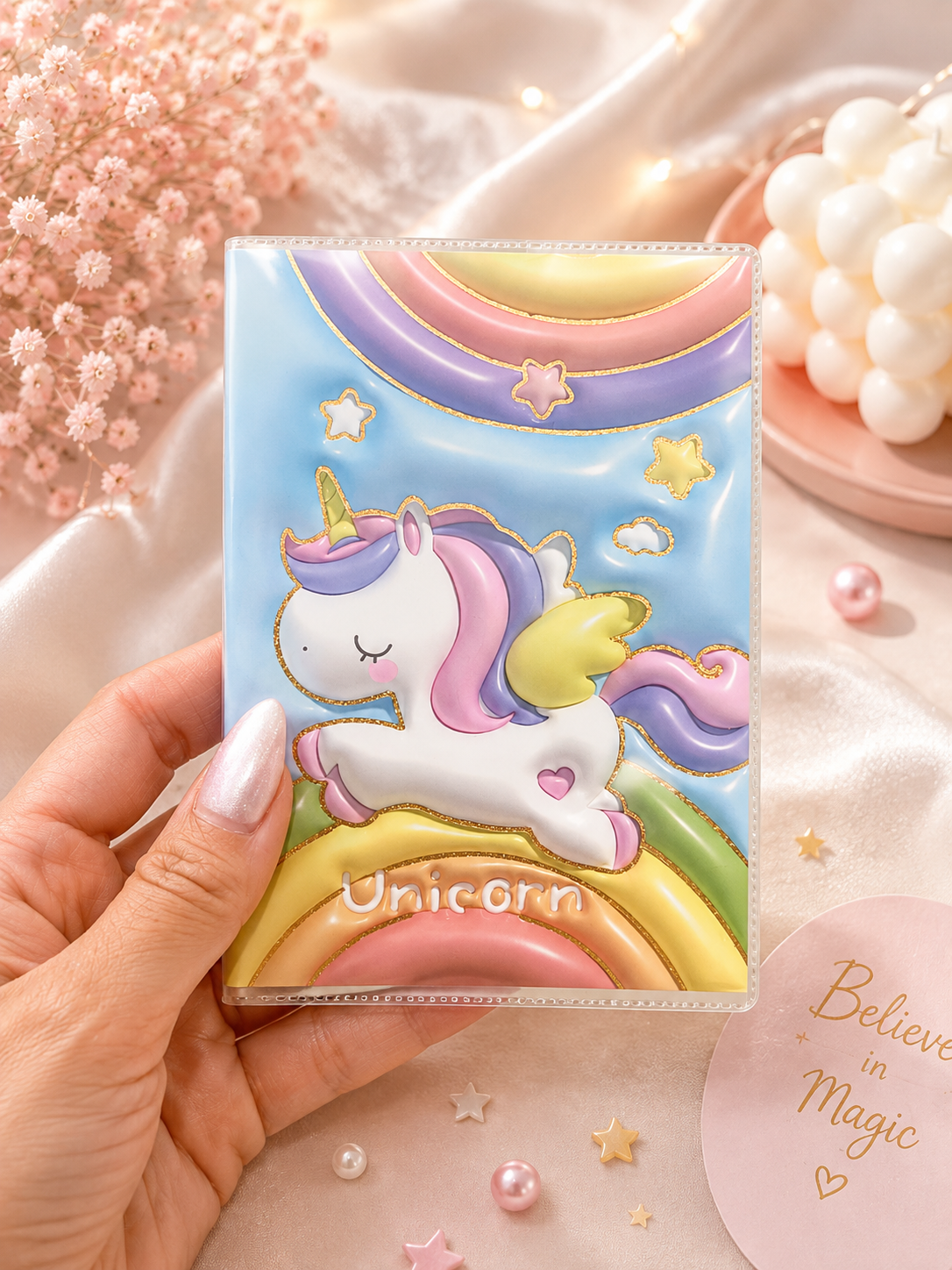 Cute Unicorn Pastel Notebook – Kawaii Rainbow Design