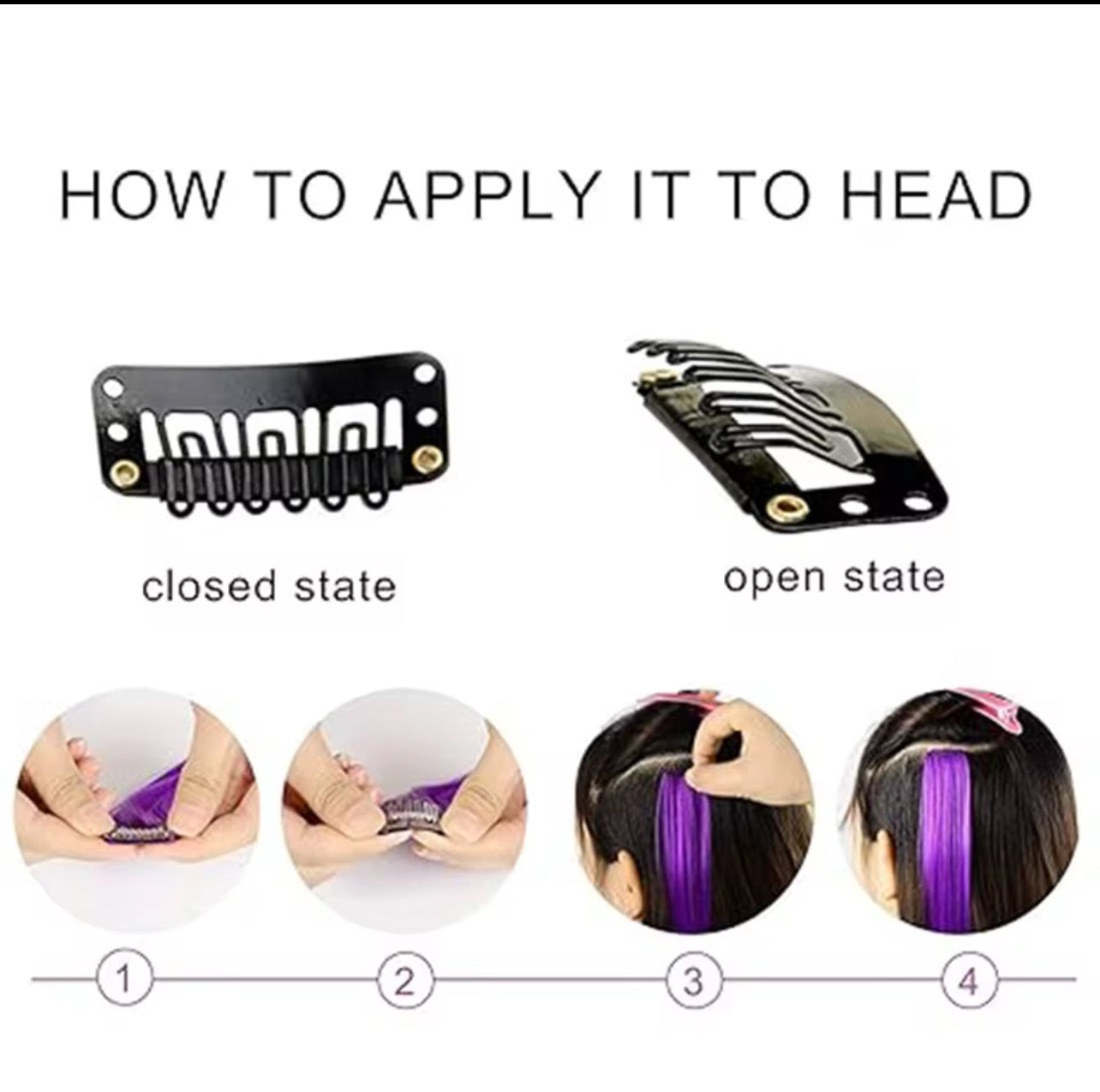 2Pcs Clip in Hair Extensions Synthetic Colored Hair Extensions Party Highlights Long Straight Hairpieces for Women