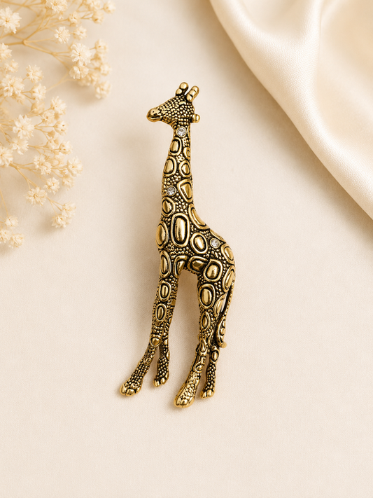 Golden Giraffe Statement Brooch