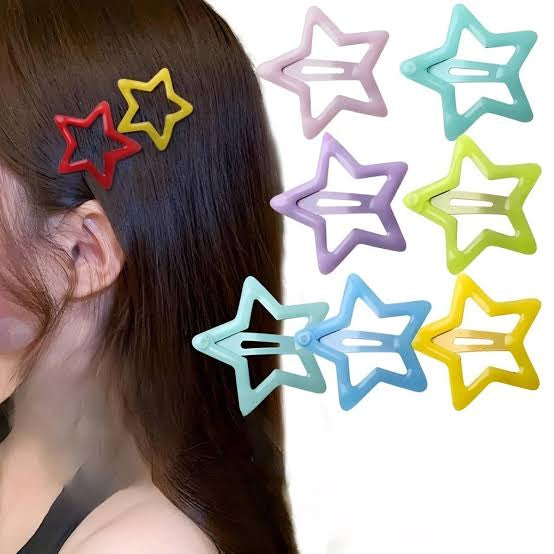 Colorful Star Hair Clips for Girls – 10 Pieces