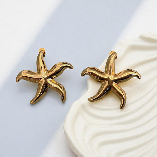 316L Stainless Steel Gold Trending Starfish Earrings For Women Sea BeachSpecial Niche Design Jewelry Gifts Wholesale Party