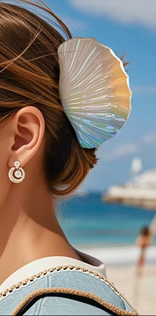 Ocean Shell Large Hair Claw Clips Crab Clamps Women Girls Gradient Colorful Ponytail Hair Barrettes Hairpins Hair Accessories