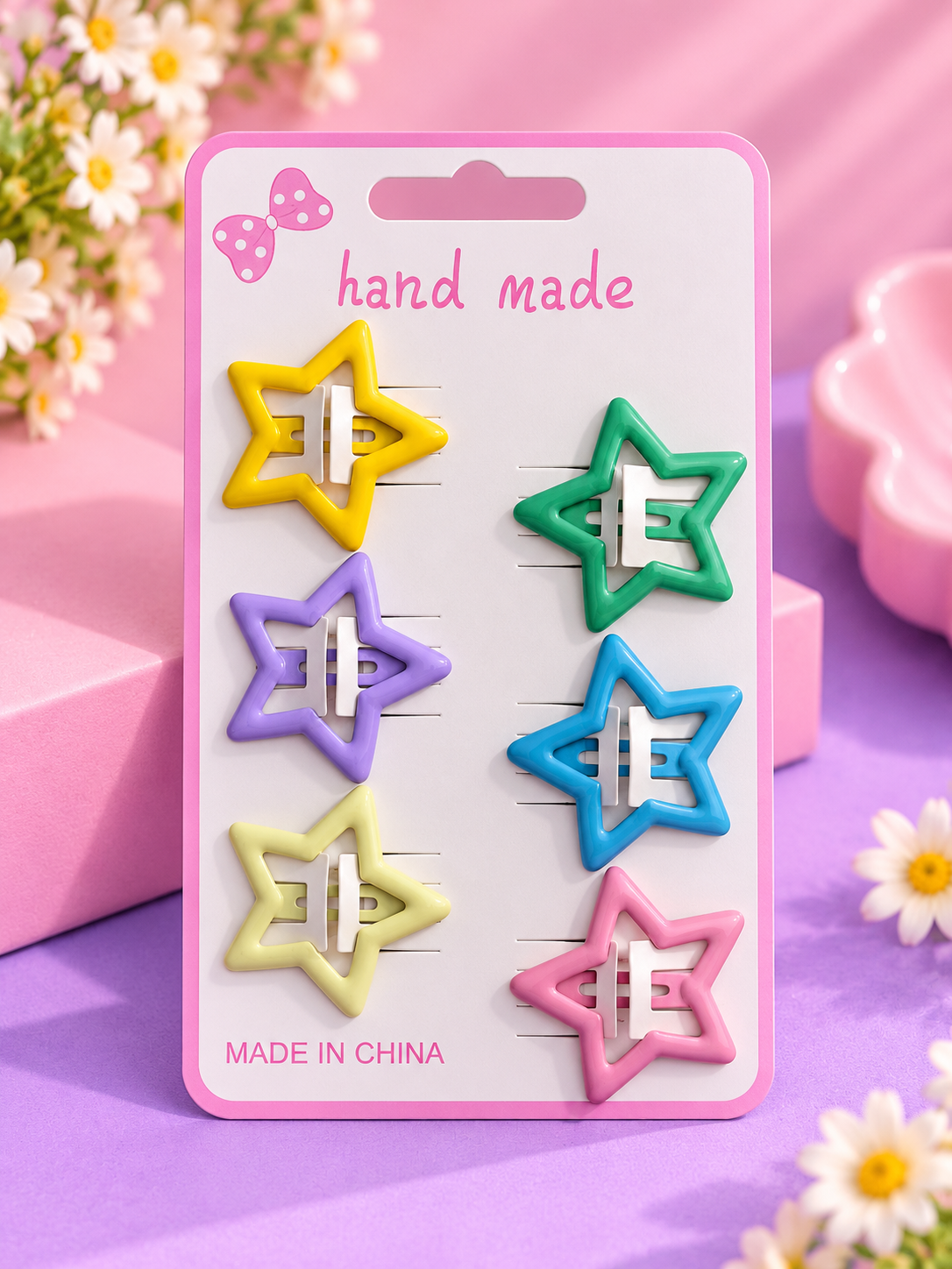Star Hair Clips – Colorful Star Shaped Hair Barrettes (6-Piece Set)