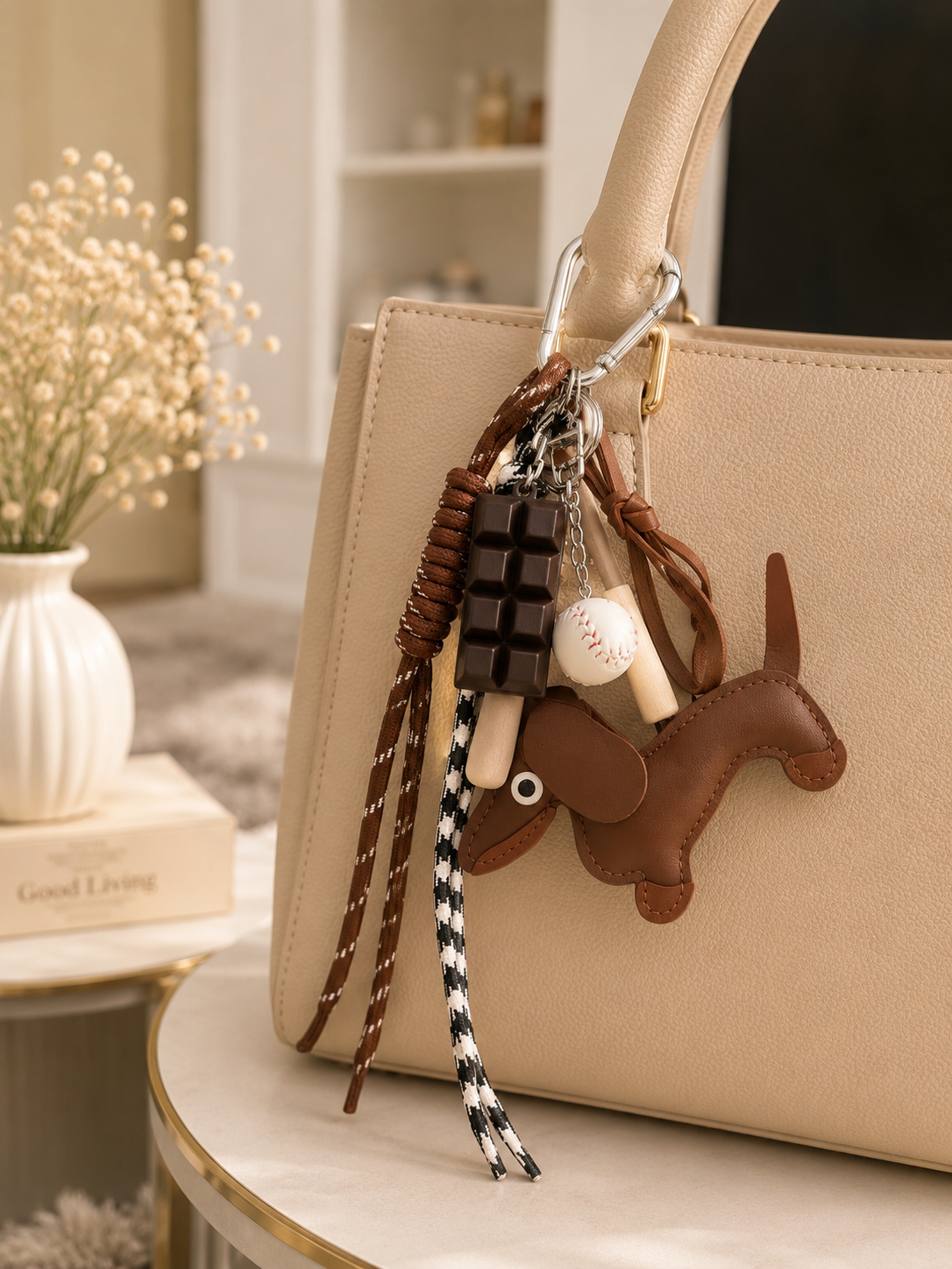 Dachshund Charm Bag Keychain