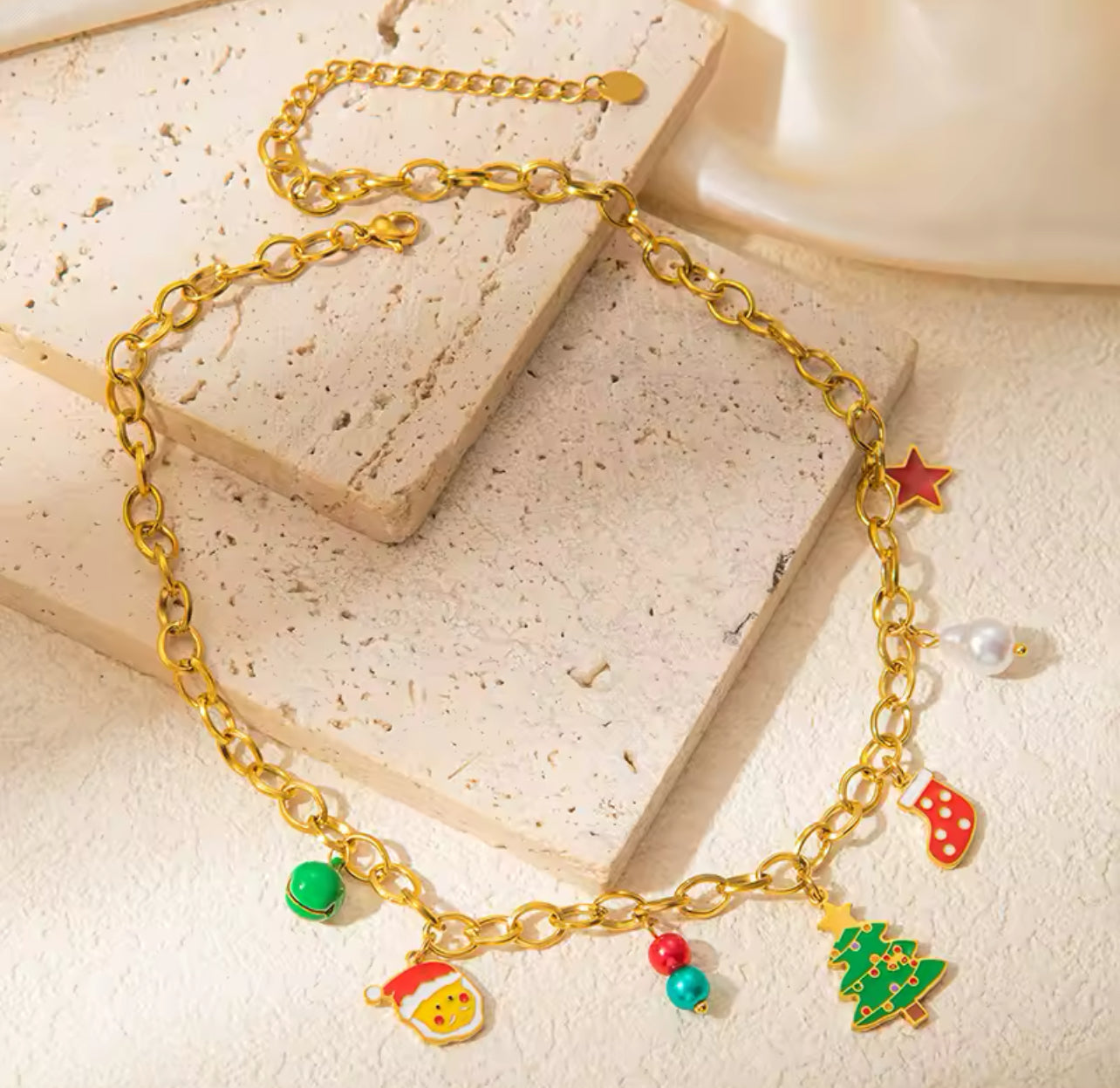 316L Stainless Steel Christmas Tree P.endant Necklace For Women Fashion Dangle Neck Chain Jewelry Lady Christmas Gifts