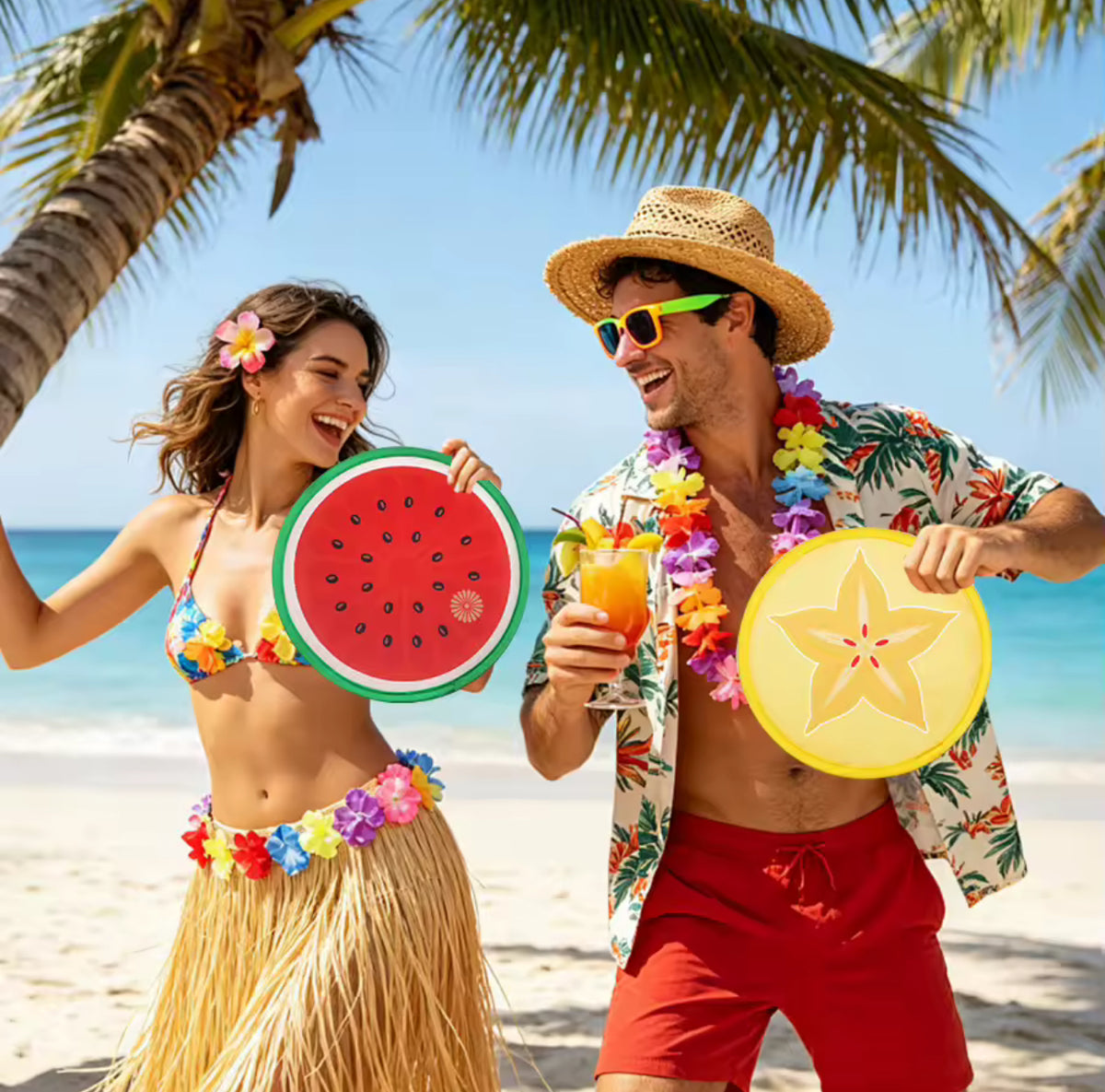 Foldable Summer Hand Fan – Colorful Fruit & Tropical Designs