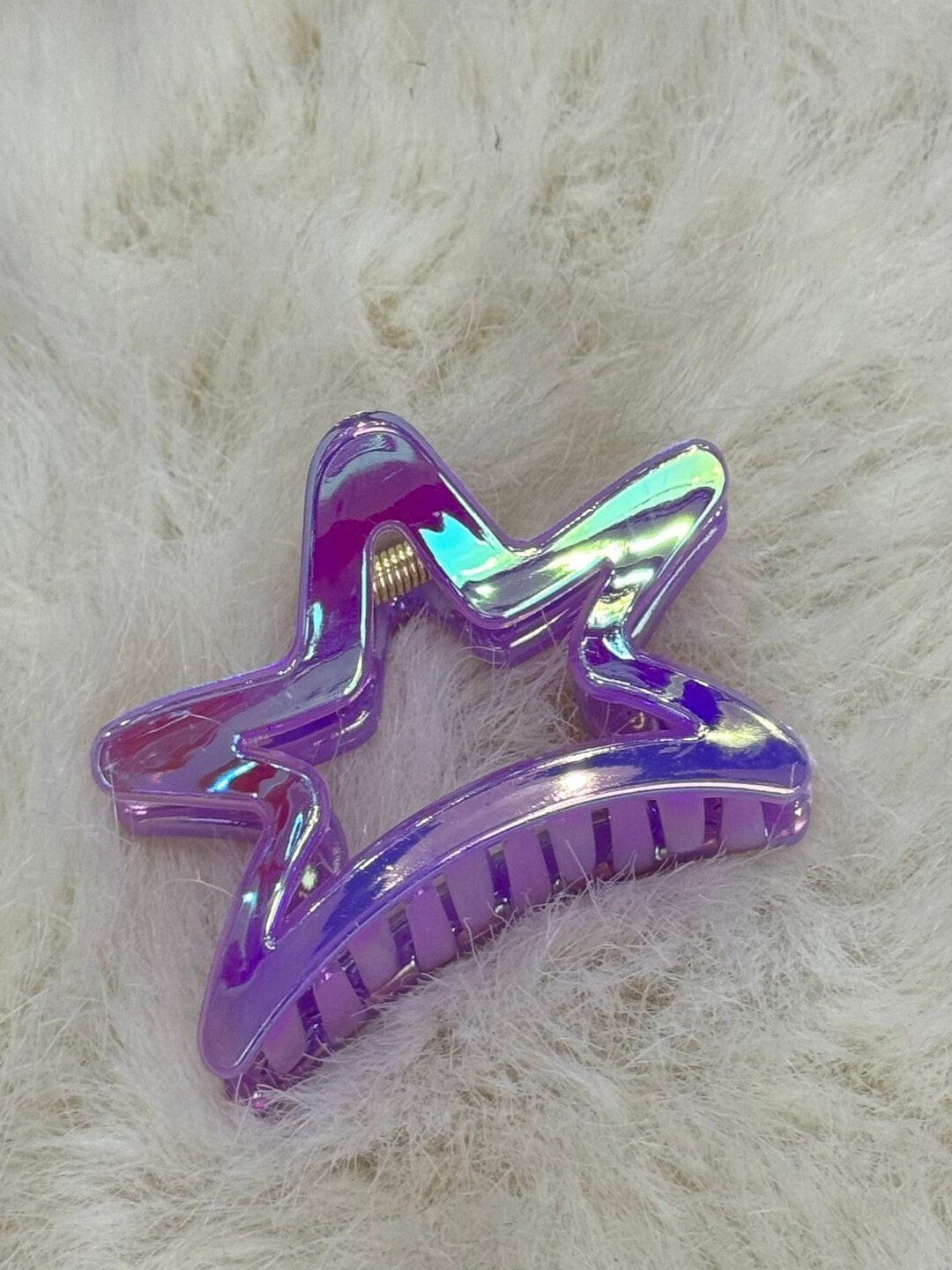 1pc starry colorful PVC hollow hair grab large size hair clip grab clip shark clip.