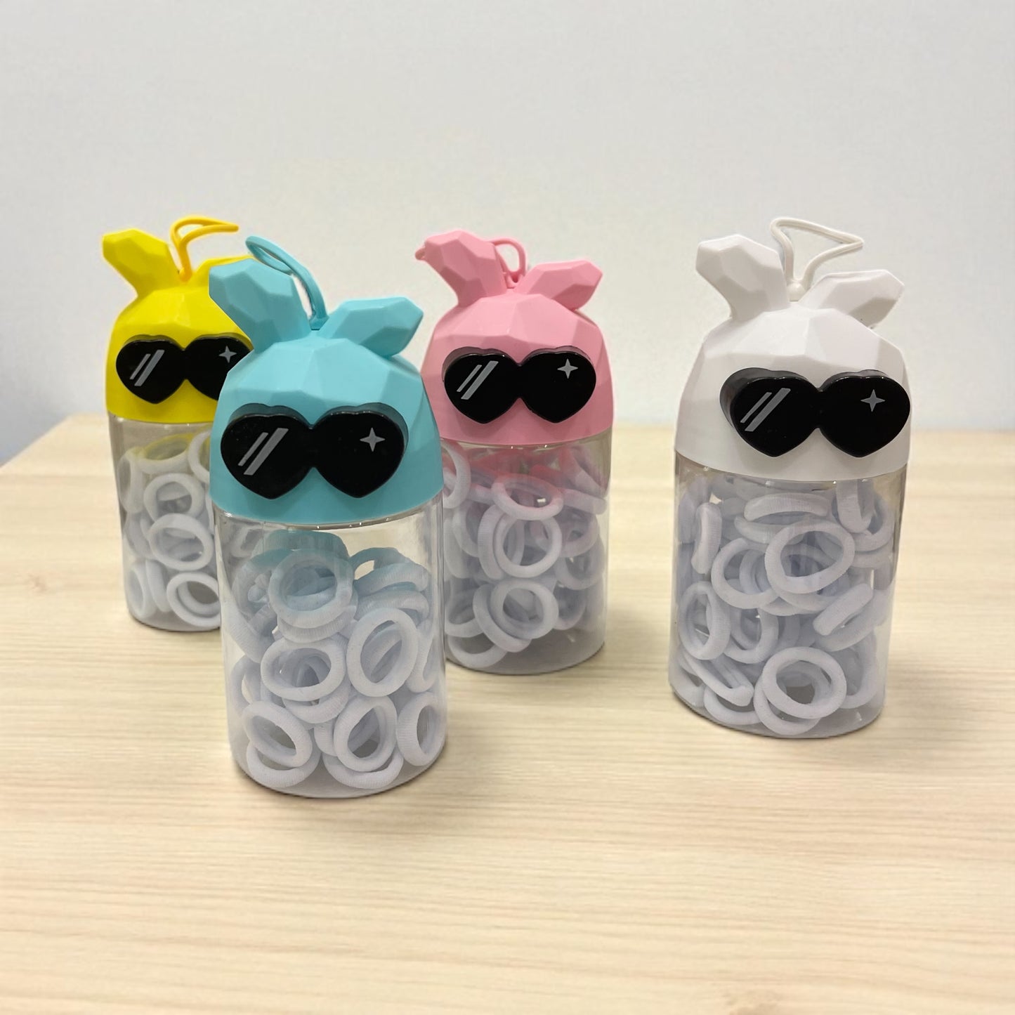 Back to school Cartoon Canned white elastic Band Hair Tie for Kids Strong Pull Continuous Thickened Little Girl's Braid Accessories Sweet