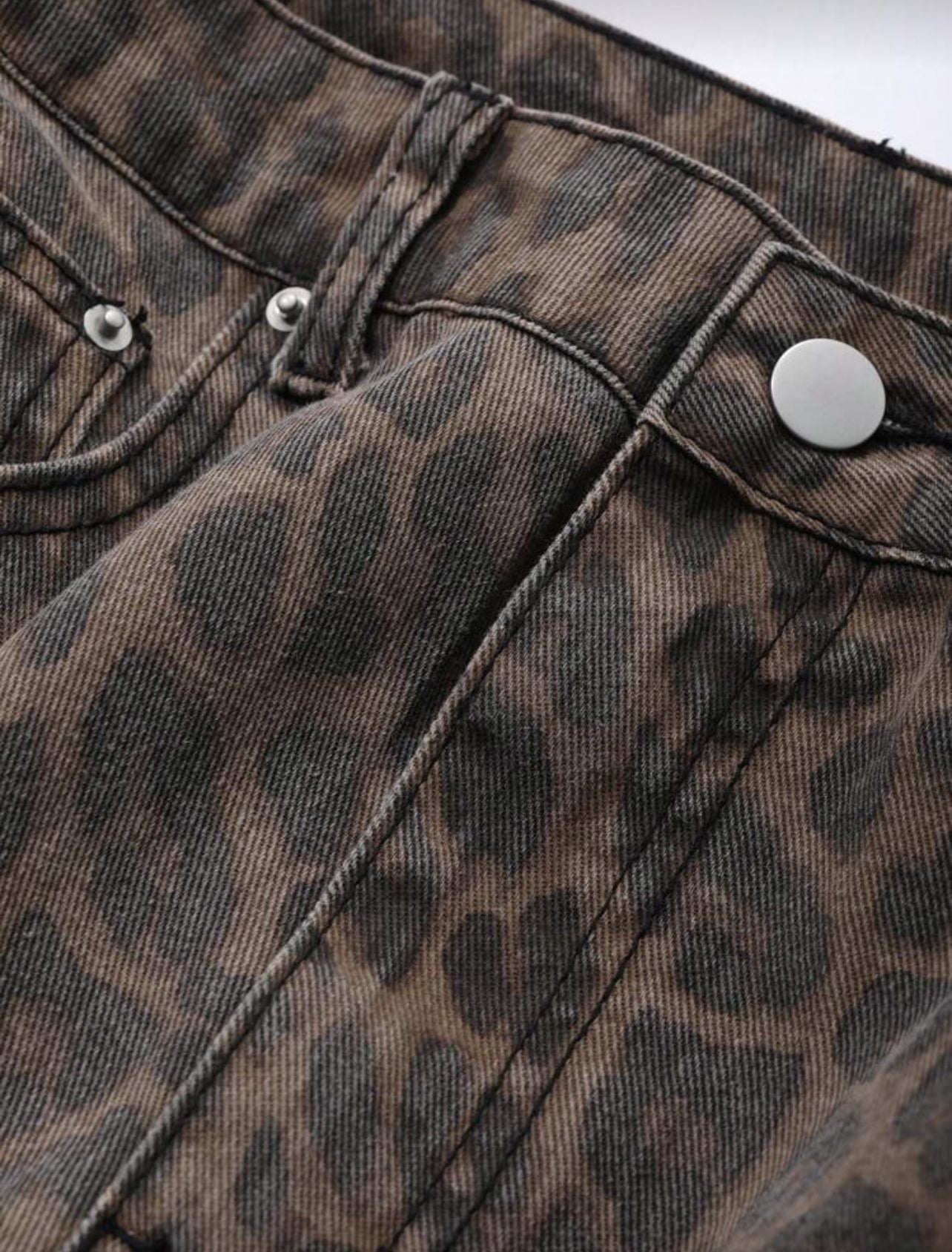 [100% Cotton] Livesso Women's Loose Leopard Print Cotton Pants Fall - Medium