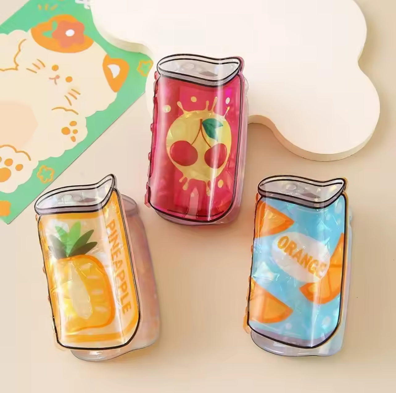 Cute Fruit Juice Can Hair Claw Clip | Large Acrylic Hair Clip for Women & Girls