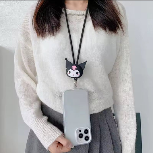 Mobile Phone Lanyard Cartoom Cartoon Pendant Kawaii Anime Figure Phone Case Rope KeyChain