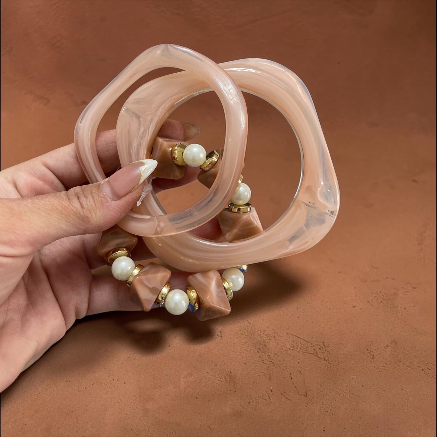 Chic Resin chunky Bracelet Stack Set