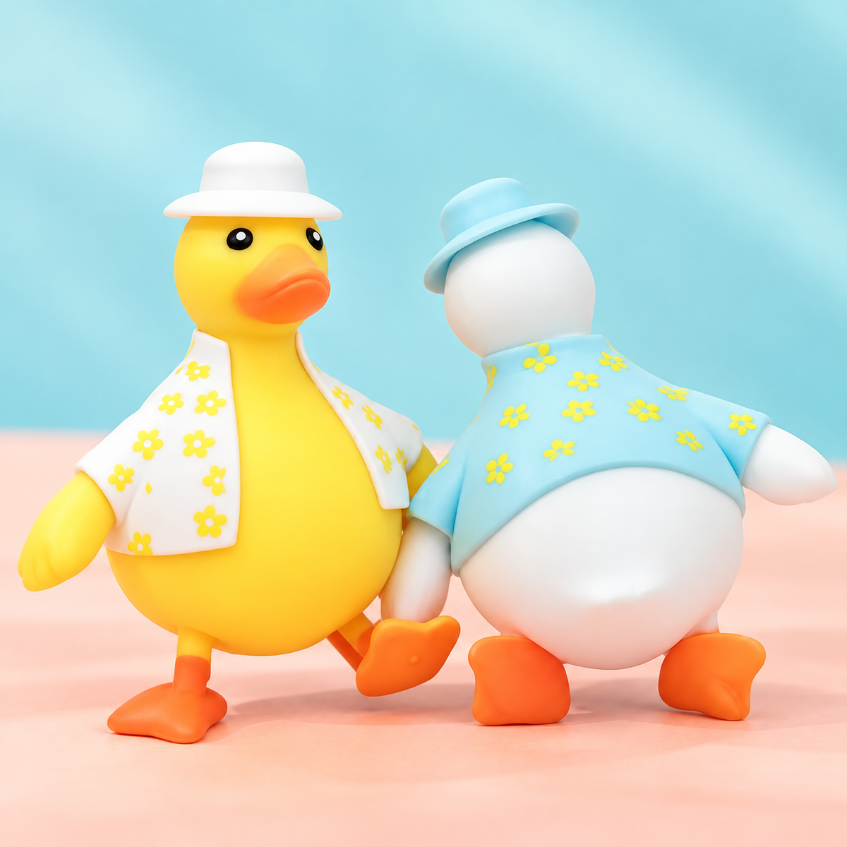 Squeezeable Duck Stress Relief Toy – Cute Duck with Hat & Floral Shirt