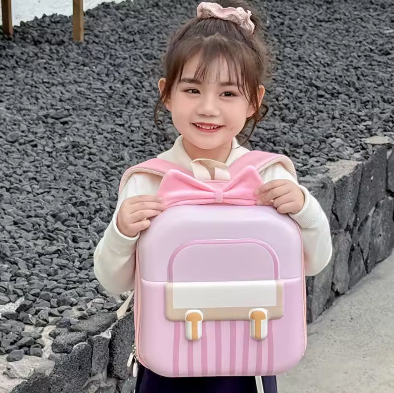 Kindergarten Small Schoolbag Sweet Bow Lightweight Boys And Girls Eggshell Shoulder Bag New Children Fashion Backpacks