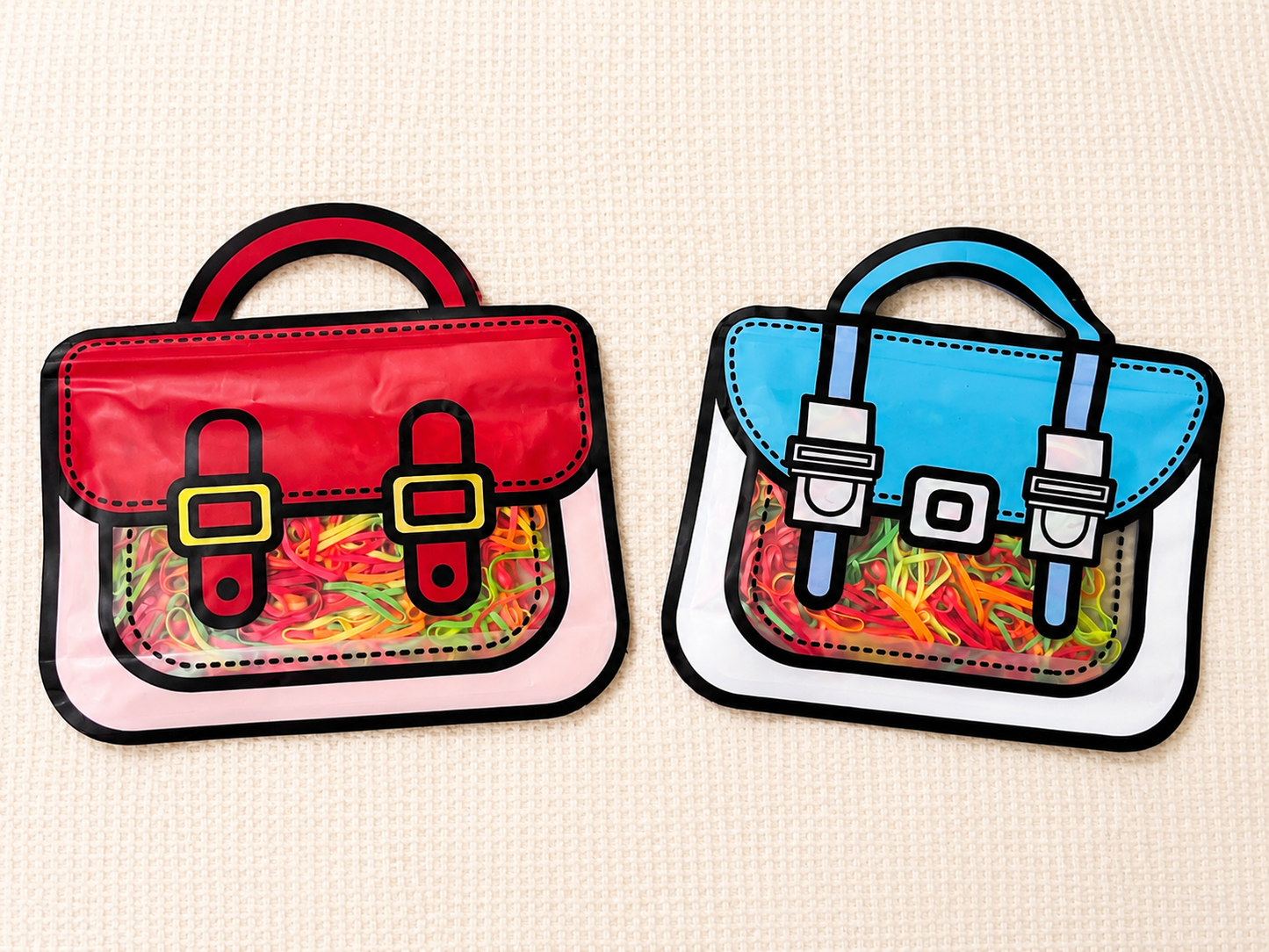 Cute Cartoon Rubber Band Storage Pouch – Mini Handbag Organizer for Kids