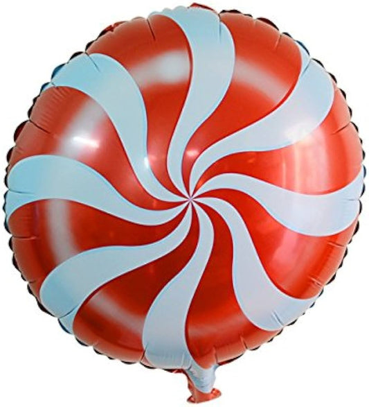 Round Christmas Decoration Aluminum Foil Lollipop Balloon Balls (18in, Red)