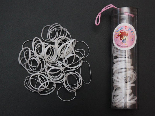 White Mini Rubber Bands Hair Rubber
Bands Elastic Hair Ties for Hair Making Hairstyles